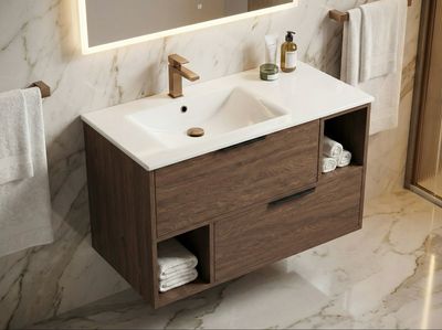 Bathroom Furniture Spazio 100 cm with Two Drawers and Niches (without Basin)
