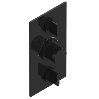 Set de finition THG pour douche thermostatique à encastrer avec deux robinets d'arrêt à 2 fonctions - Collection "Icon-X à manettes"