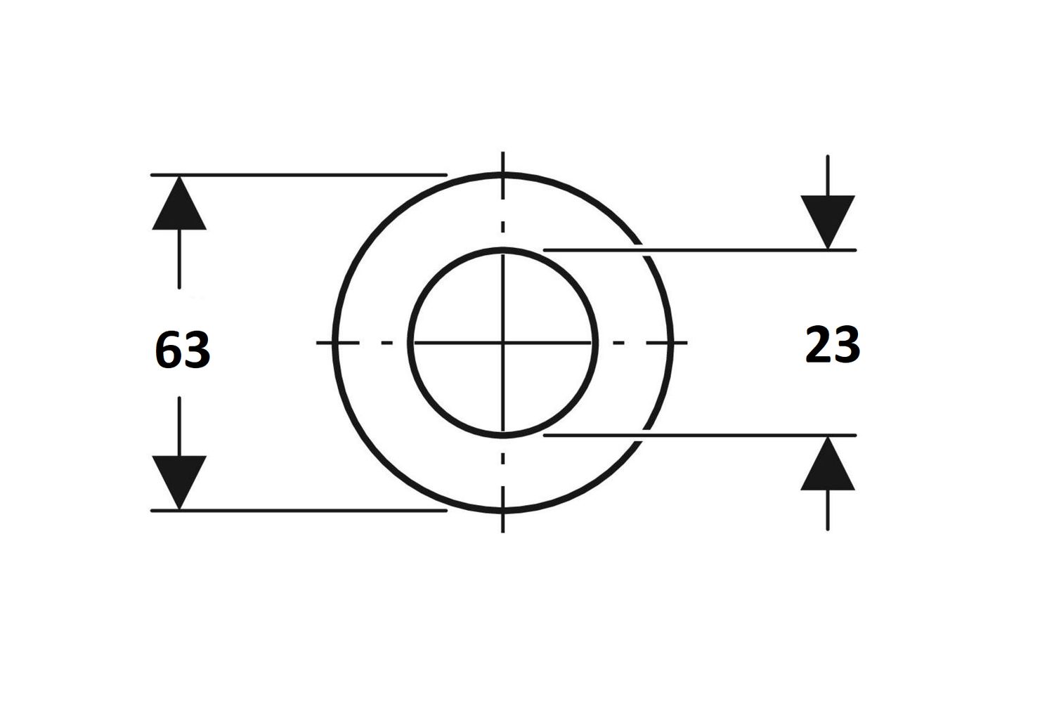 Joint plat Geberit pour mécanisme de chasse Type 212 (Alpha 12 cm et Sigma 12 cm 2025) - d=52 mm, di=23 mm — vue 3