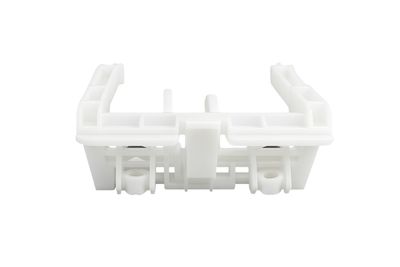 Bloc de support en plastique blanc Geberit Alpha 12 cm pour réservoir de toilette encastré, rectangulaire avec plusieurs ouvertures.