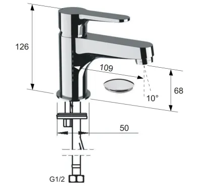 Remer Winner 68 Chrome Basin Mixer with Drain