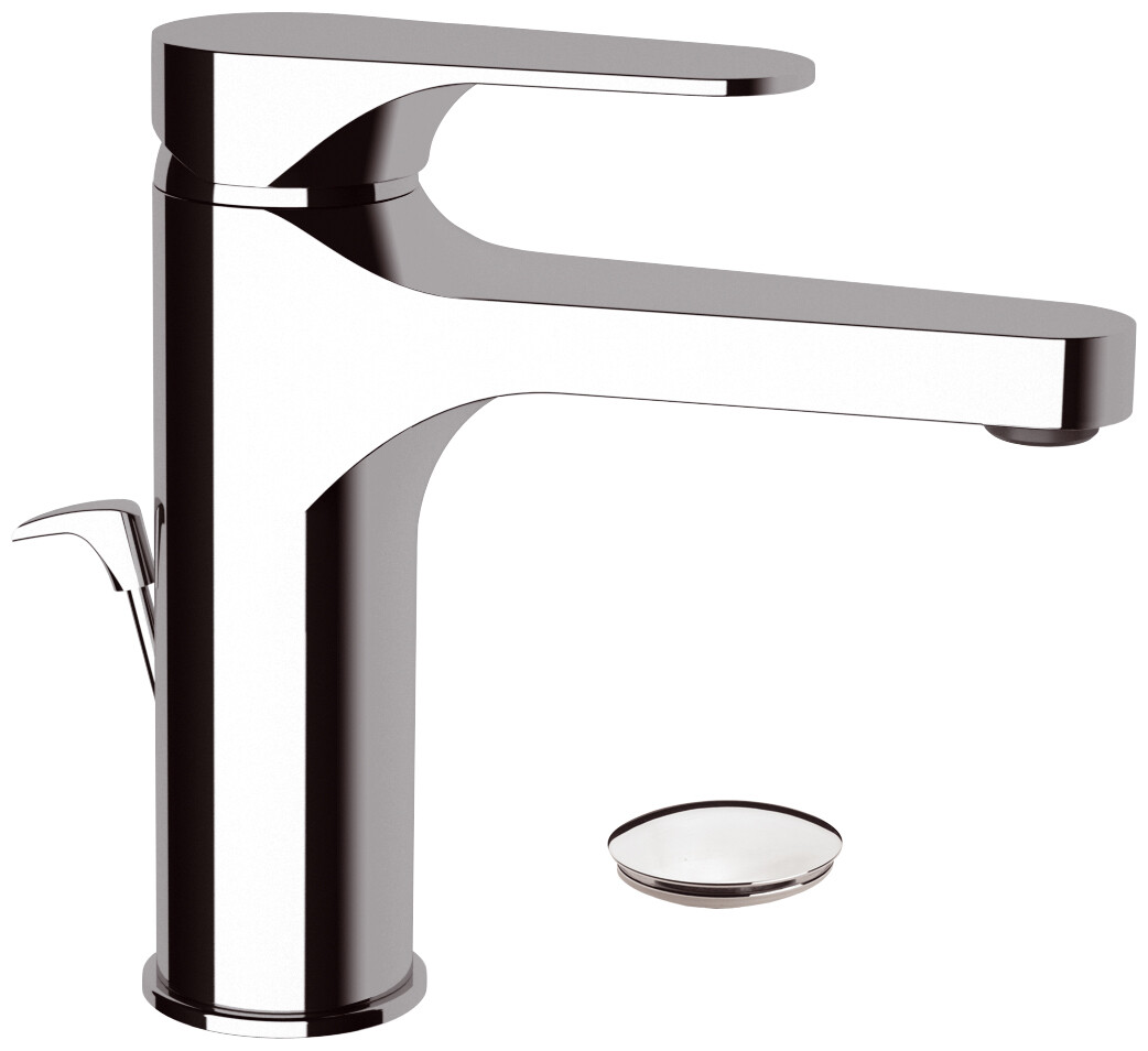 Chrome Brass Sink Mixer Remer Classline 106 with Pull Rod and Drain