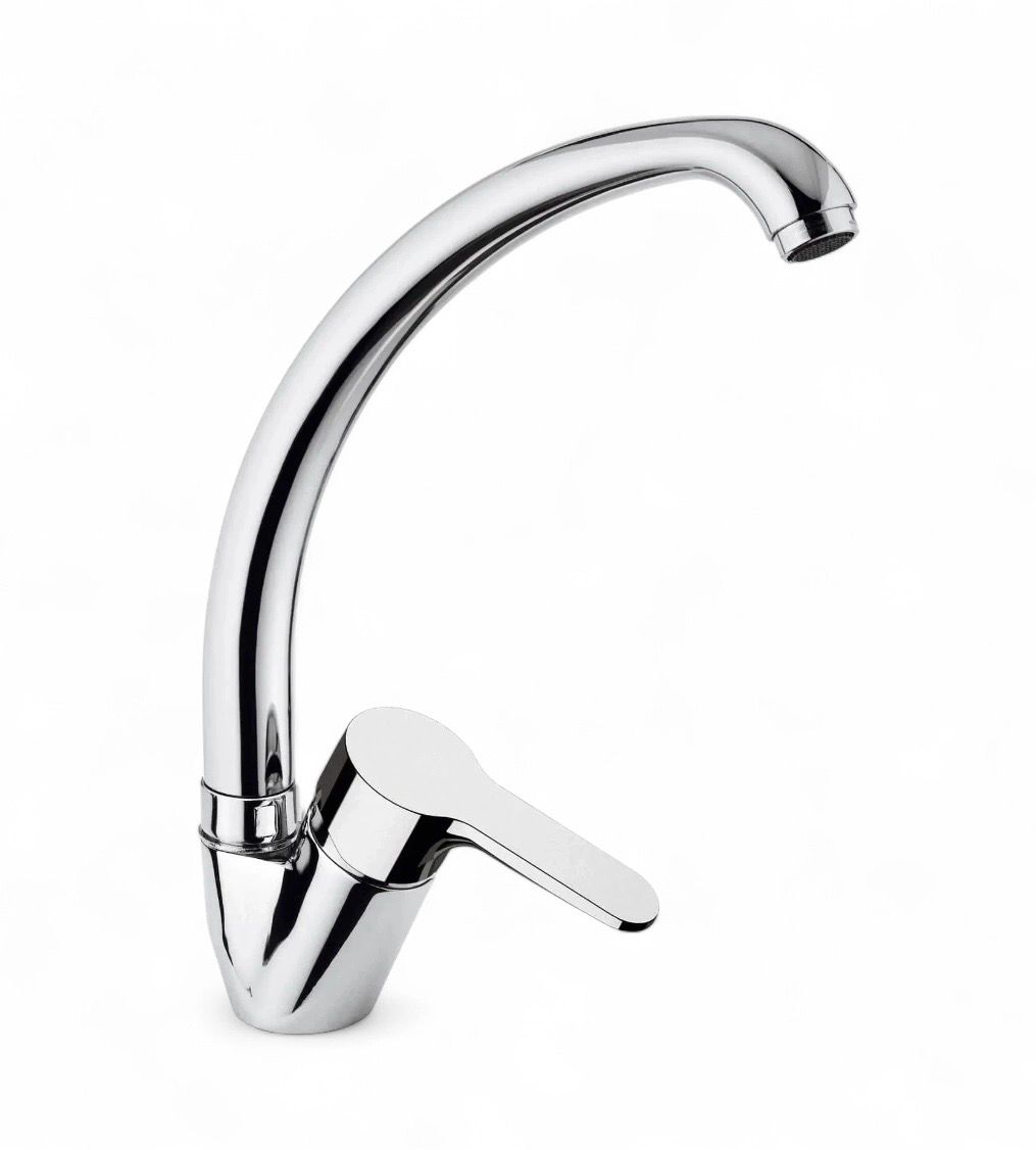 Mitigeur de cuisine Remer Winner avec bec haut mobile en laiton chromé