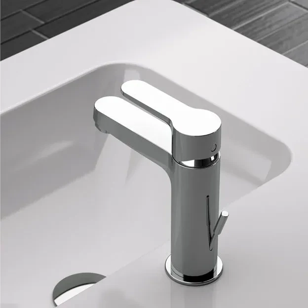Mitigeur de lavabo Remer Winner 100 en laiton chromé avec tirette et vidage - vue 4