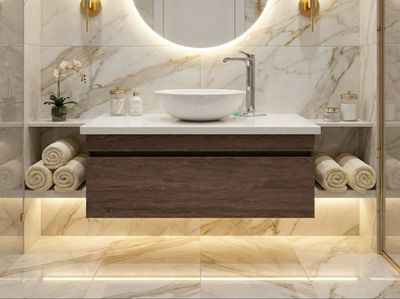 Meuble de salle de bains Stone 90 cm à un tiroir (sans vasque)