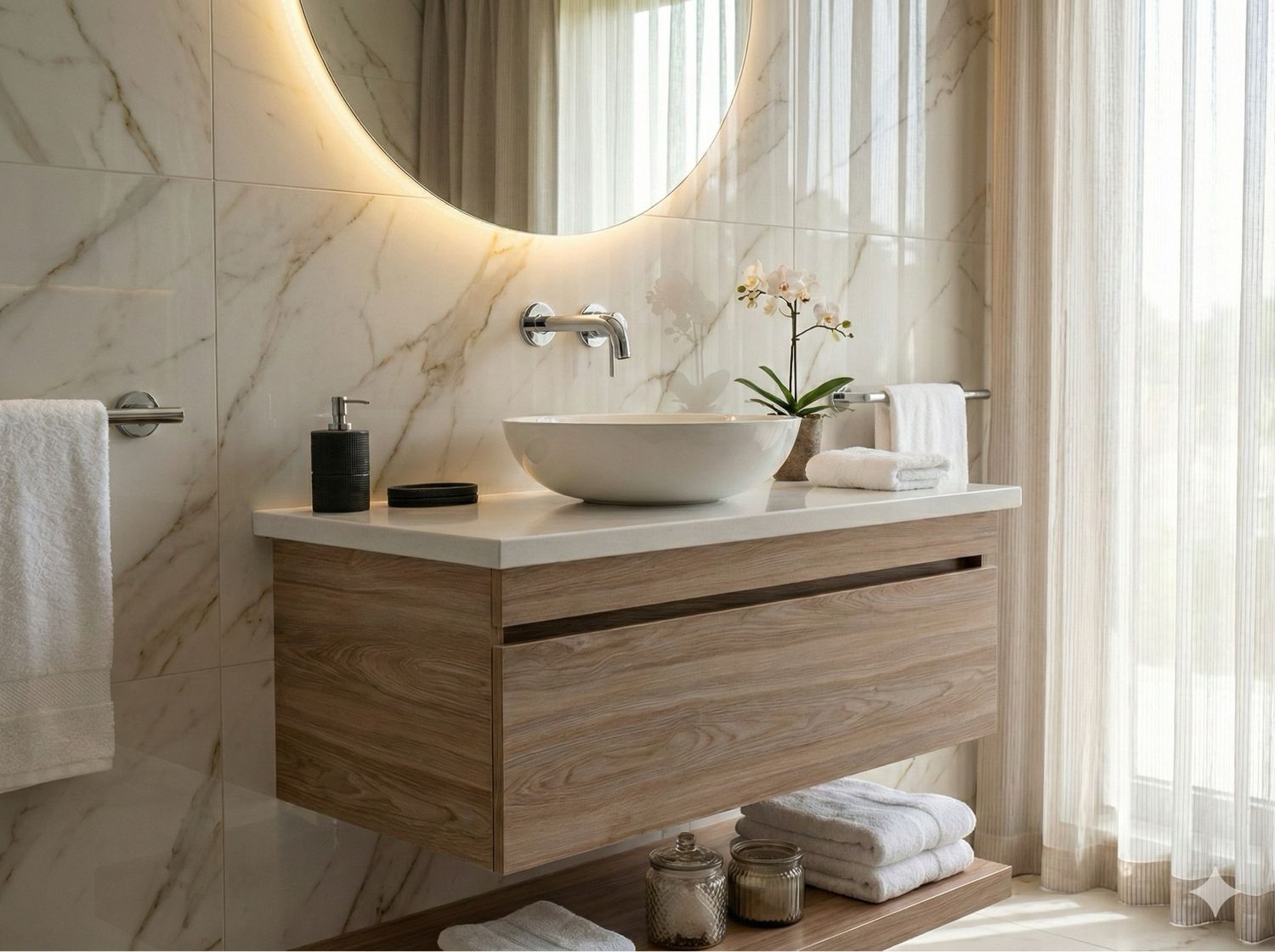 Meuble de salle de bains Stone 90 cm à un tiroir (sans vasque)