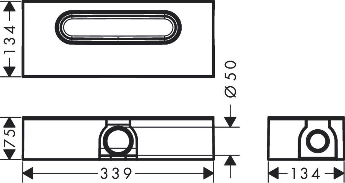 Kit d'encastrement Hansgrohe uBox universel pour canivelles de douche RainDrain Flex - débit d'évacuation 42 L/min