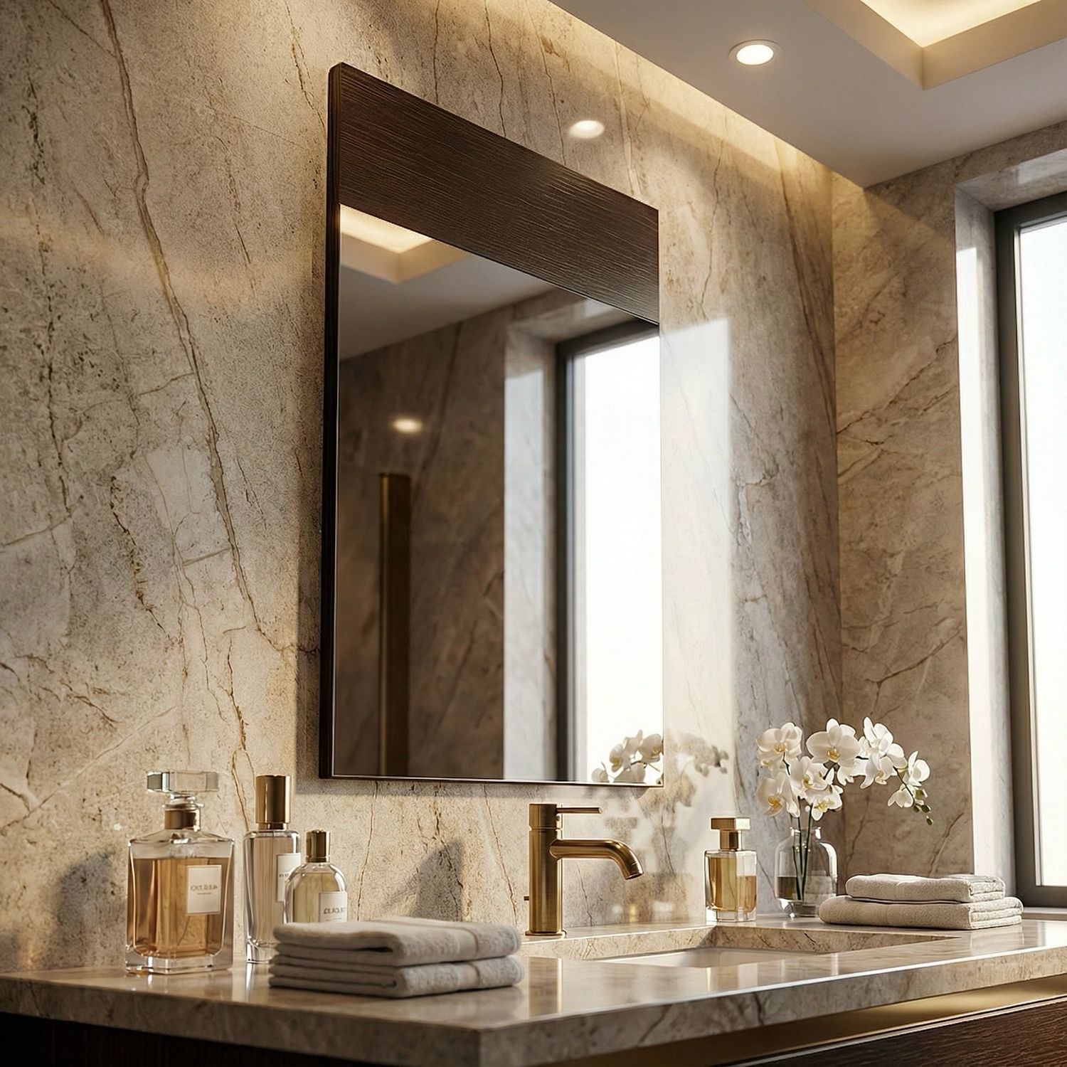 Aden Bathroom Mirror 60 cm x 34 cm - MDF Wood