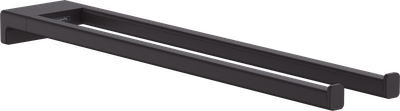 Porte-serviettes double branche Hansgrohe AddStoris en noir mat