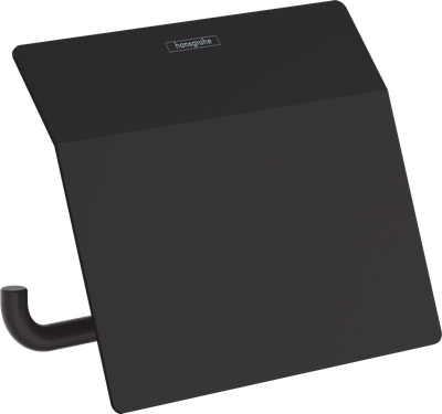 Porte-papier WC avec couvercle Hansgrohe AddStoris en noir mat
