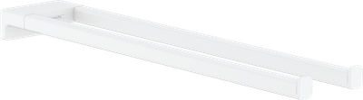 Porte-serviettes double branche Hansgrohe AddStoris en blanc mat