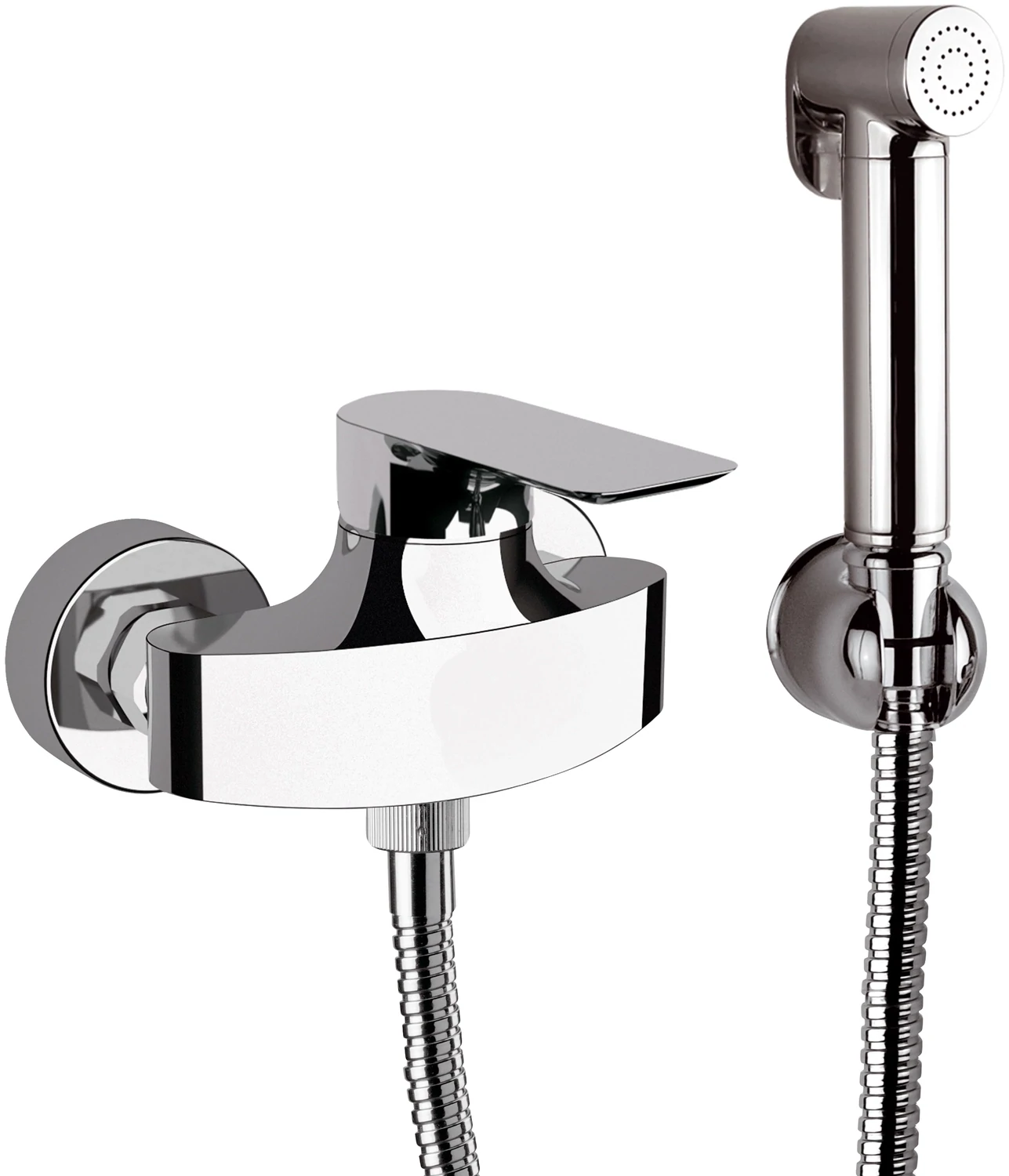 Hygienic WC set with exposed mixer Remer Infinity in chrome-plated brass