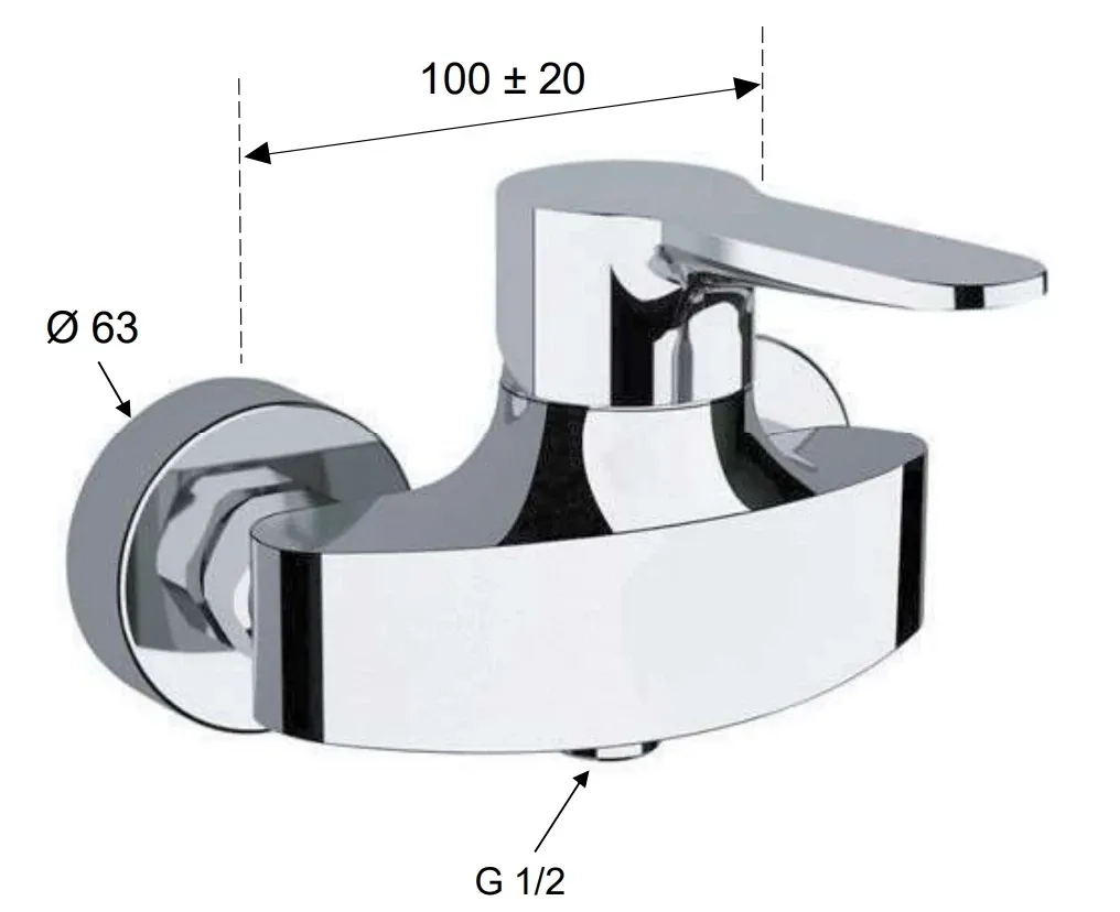 Remer Winner WC Mixer in Chrome-Plated Brass