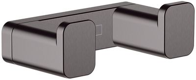 Crochet double Hansgrohe AddStoris Q en noir chromé brossé