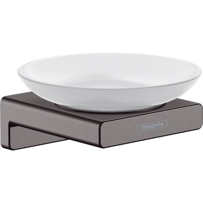 Porte-savon Hansgrohe AddStoris en noir chromé brossé Porte-savon Hansgrohe AddStoris en noir chromé brossé