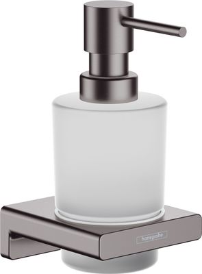 Distributeur de savon liquide Hansgrohe AddStoris en noir chromé brossé