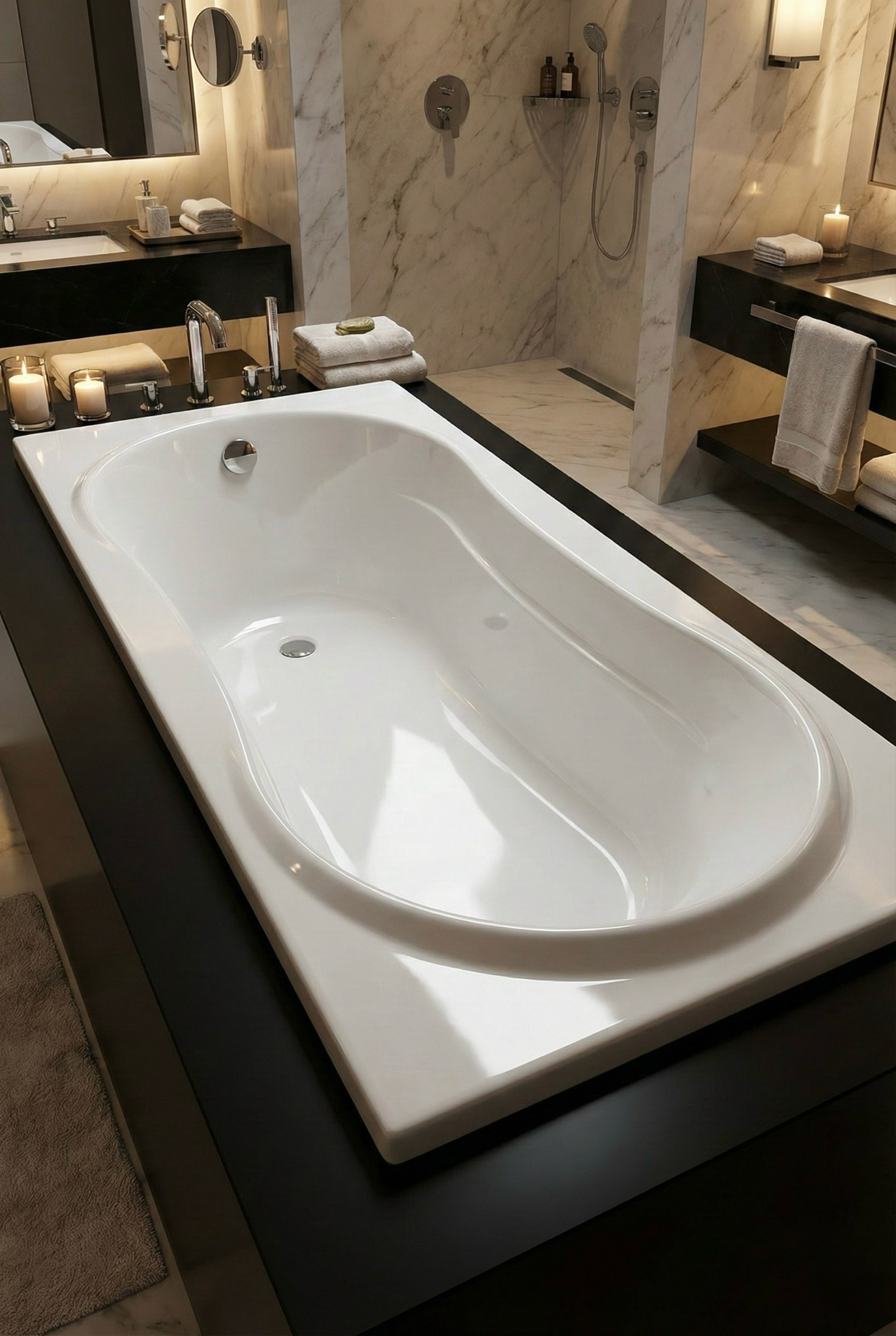Baignoire rectangulaire Glass (sans tablier) - Série Thea 170 x 75 cm - vue 2