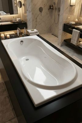 Rectangular Glass Bathtub (without apron) - Thea Series 170 x 75 cm