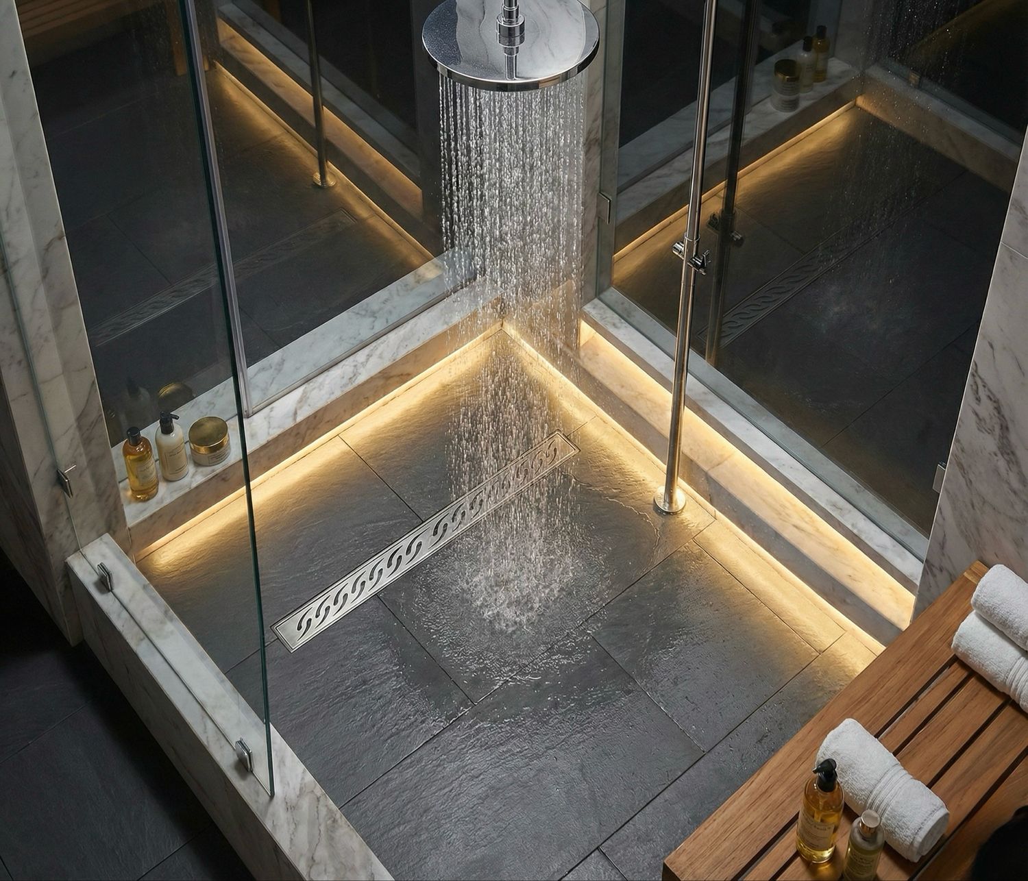 Canivelle de douche Wirquin Venisio 70 cm avec grille gouttes d’eau - débit d'évacuation 84 L/min — vue 3