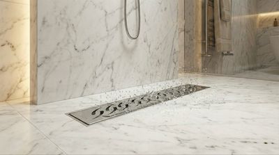 Canivelle de douche Wirquin Venisio 70 cm avec grille gouttes d’eau - débit d'évacuation 84 L/min