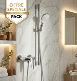 Pack robinetterie pour douche : mitigeur Logis E + barre de douche Hansgrohe