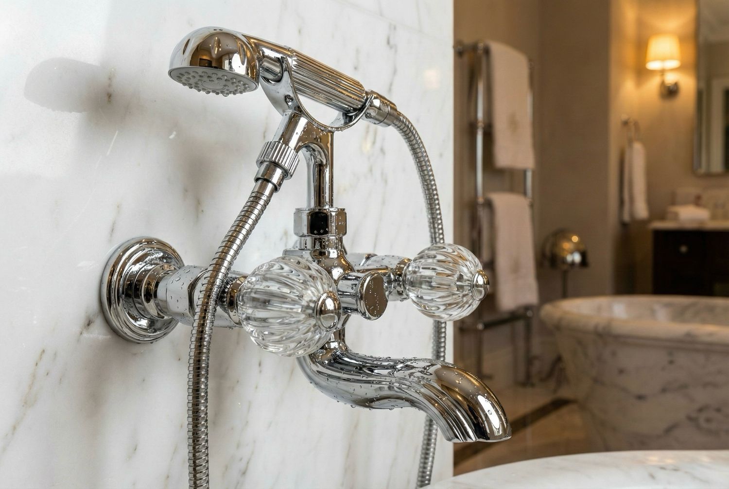 Mélangeur de bain / douche Delepine - Collection "Mandarine Cristal Clair"