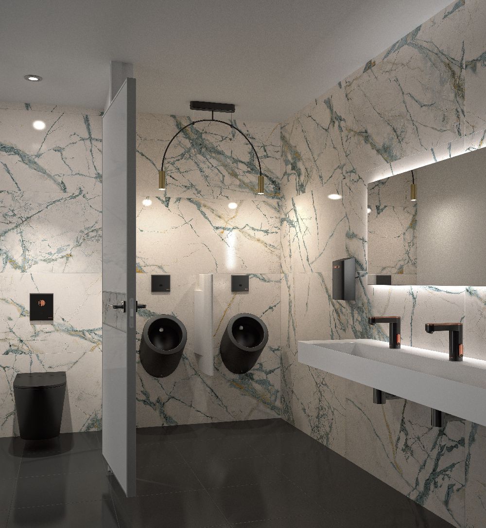 Mitigeur de lavabo électronique en noir / or rosé avec pile Presto So’o