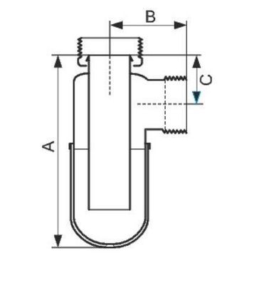 Siphon de laboratoire Presto anti-acide avec culot en verre