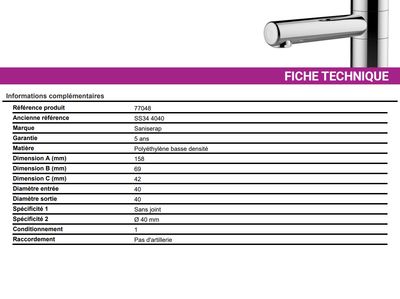 Siphon de laboratoire Presto anti-acide