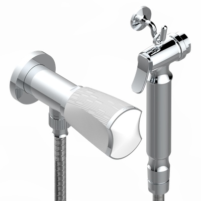 Ensemble hygiénique de WC THG avec robinet d'arrêt - Collection "Infini porcelaine blanche"