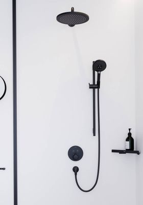 Set de finition pour mitigeur thermostatique encastré Hansgrohe ShowerSelect S en noir mat