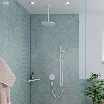 Set de finition pour mitigeur thermostatique encastré Hansgrohe ShowerSelect S en blanc mat