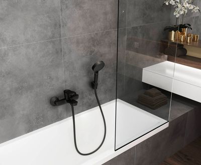 Support mural Hansgrohe Porter S en noir mat