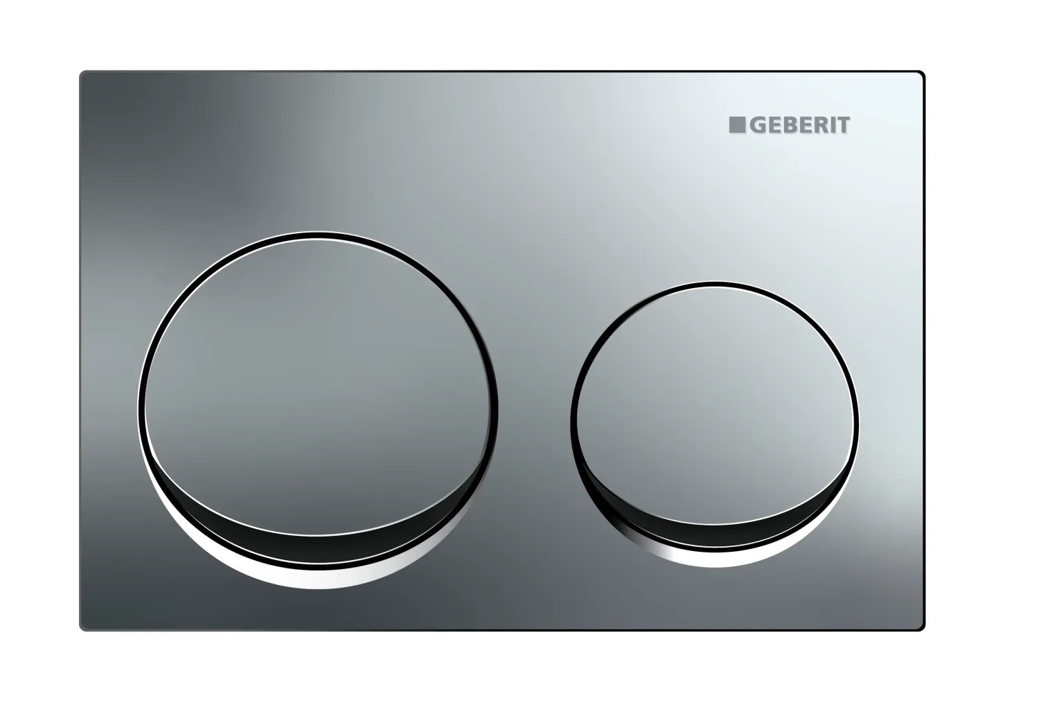 Plaque de déclenchement nouvelle génération Alpha25 round / Chromé brillant — vue 3