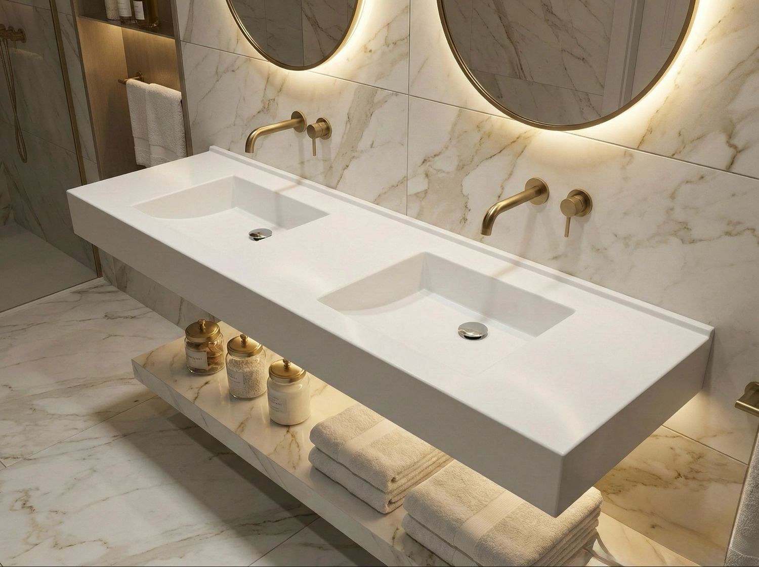 Vanity top double Surf 184 cm — Product view 2