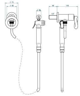 Ensemble hygiénique de WC THG avec robinet d'arrêt - Collection "O" — vue 4