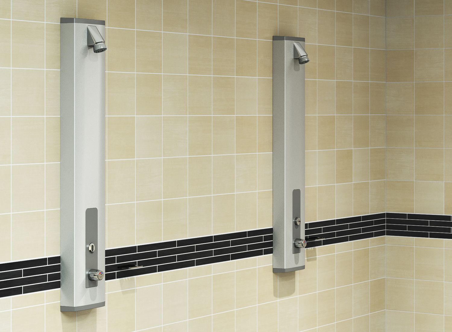Panneau de douche Presto électronique thermostatique avec pile