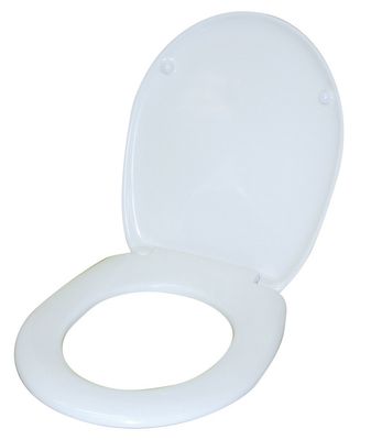 Abattant de toilette Presto blanc, 700 mm de long, charnières en plastique, pour personnes à mobilité réduite, accessoire de toilette.