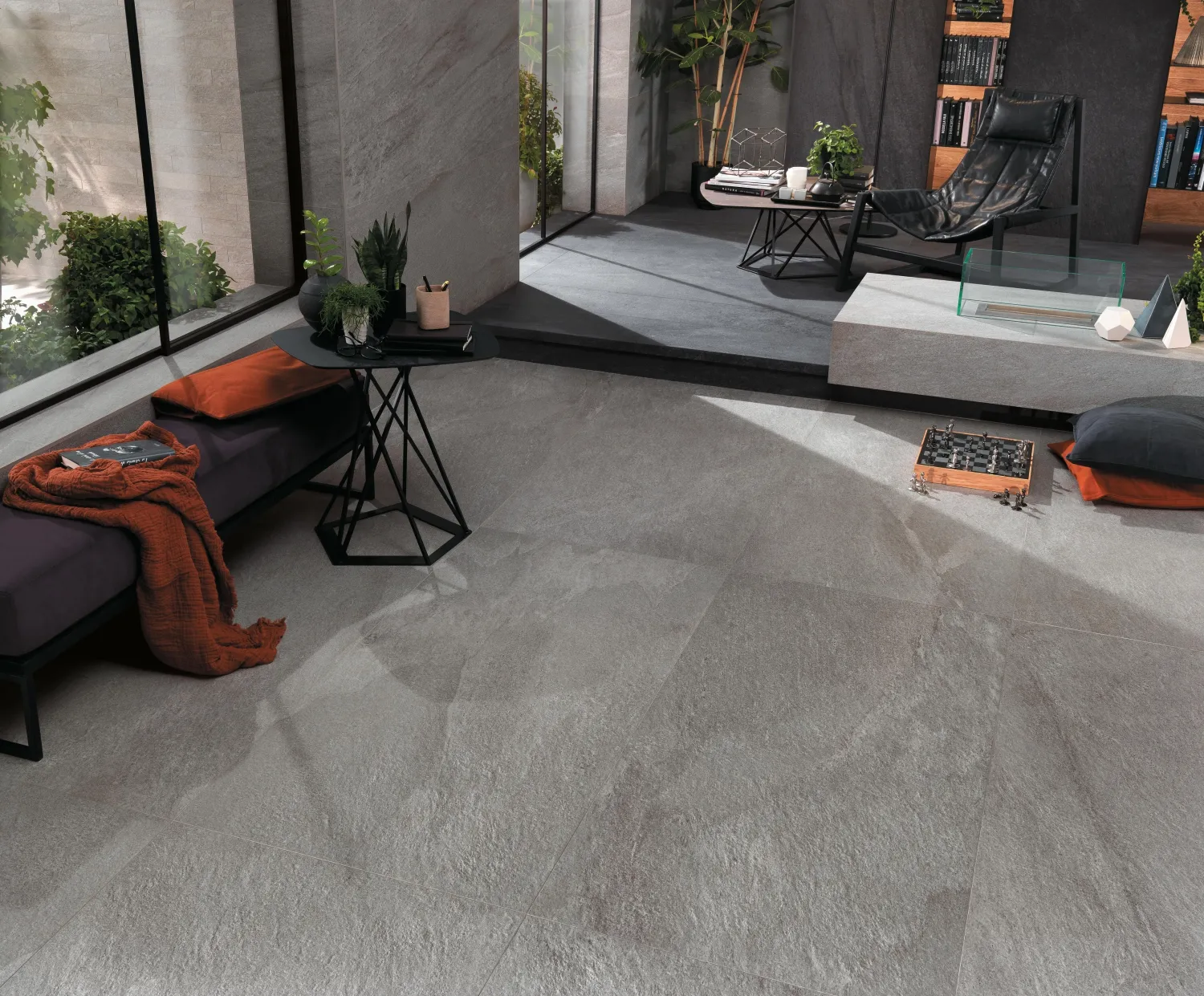 Matte Porcelain Stoneware Klif Grey R10 75 x 150 cm - Atlas Concorde - 2nd Choice
