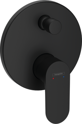 Set de finition pour mitigeur de bain / douche encastré Hansgrohe Rebris S en noir mat