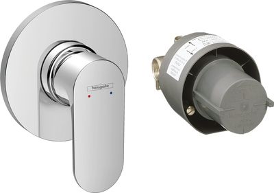 Set de finition pour mitigeur de douche encastré Hansgrohe Rebris S avec corps d'encastrement