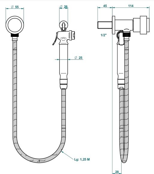 Ensemble hygiénique WC THG avec robinet d'arrêt - Collection "Diplomate" — vue 4