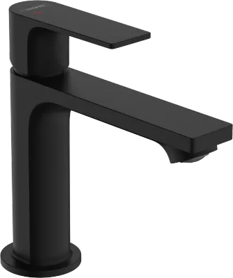 Mitigeur de lavabo Hansgrohe Rebris E 110 CoolStart avec tirette et vidage en noir mat