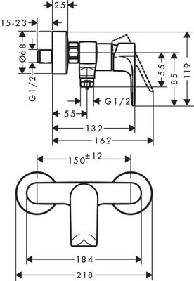 Mitigeur de douche Hansgrohe Rebris E