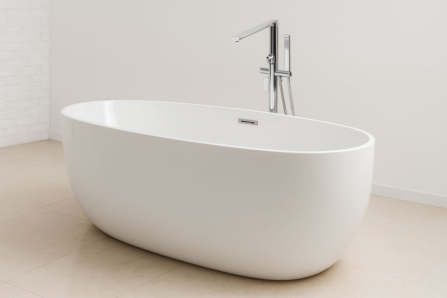 Oval acrylic freestanding bathtub Deante Alpinia - 170 x 80 cm