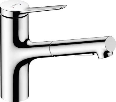 Mitigeur de cuisine Hansgrohe Zesis M33 150 avec douchette extractible et 2 jets finition chromée
