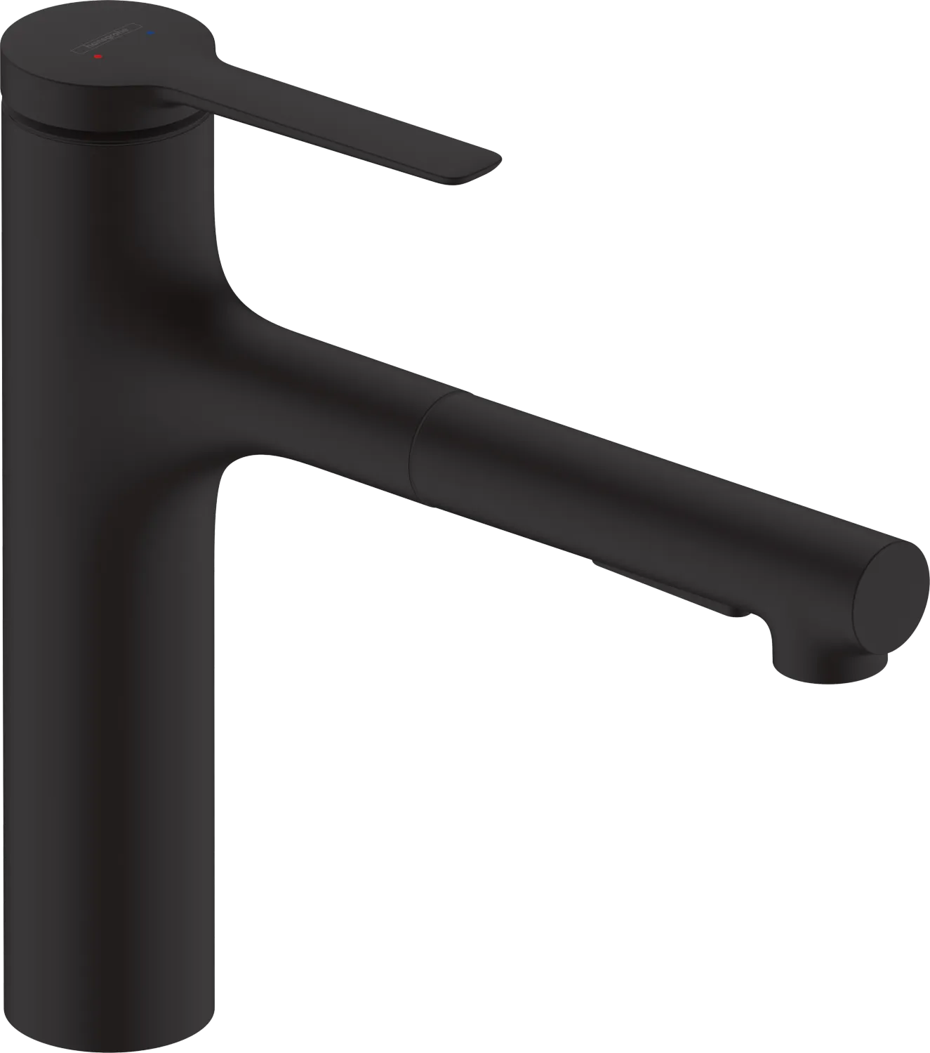 Mitigeur de cuisine Hansgrohe Zesis M33 160 avec douchette extractible et 2 jets finition noir mat
