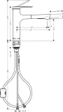 Zesis M33 Mitigeur de cuisine 160 avec douchette extractible 2 jets