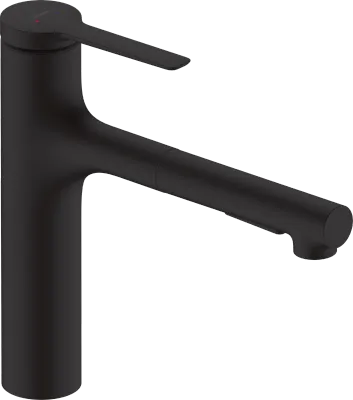 Mitigeur de cuisine Hansgrohe Zesis M33 160 avec douchette extractible et 2 jets finition noir mat