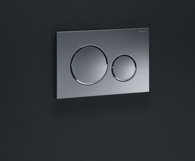 Geberit Sigma20 Trigger Plate / Matte Chrome Lacquered - Design Rings: Glossy Chrome